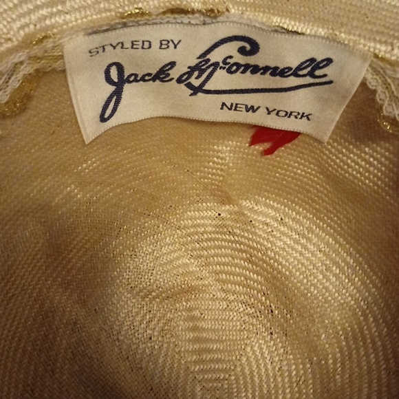 Vintage Vanilla & Creme Lace Ruffled Derby Hat main image 6